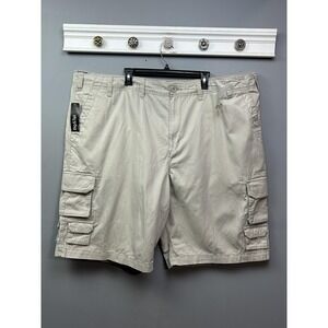 JF J Ferrar Cargo Shorts Mens Big & Tall W 52 Stone Beige 100% Cotton‎ New